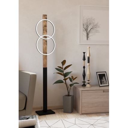 Eglo - LED Stojací lampa 2xLED/12W/230V 3000K hnědá/černá