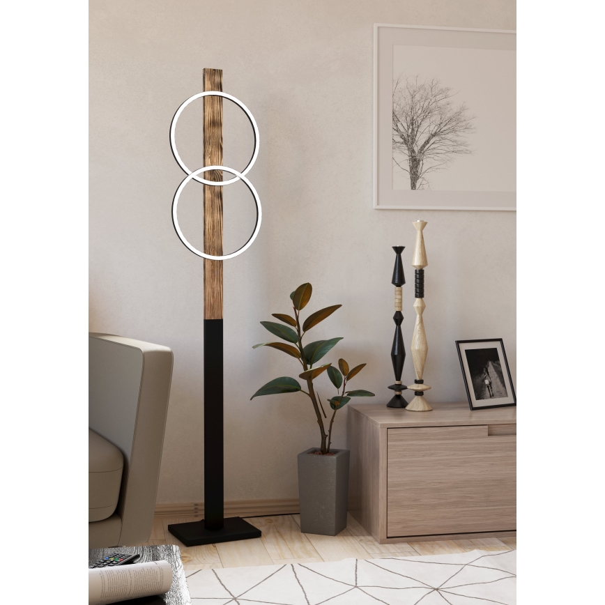 Eglo - LED Stojací lampa 2xLED/12W/230V 3000K hnědá/černá