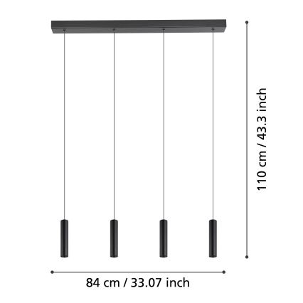 Eglo - LED Stmívatelný lustr na lanku 4xLED/5,4W/230V