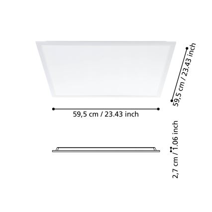 Eglo - LED Přisazený panel LED/34,5W/230V 60x60 cm