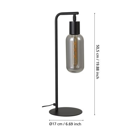 Eglo - Stolní lampa 1xE27/4W/230V černá/kouřová