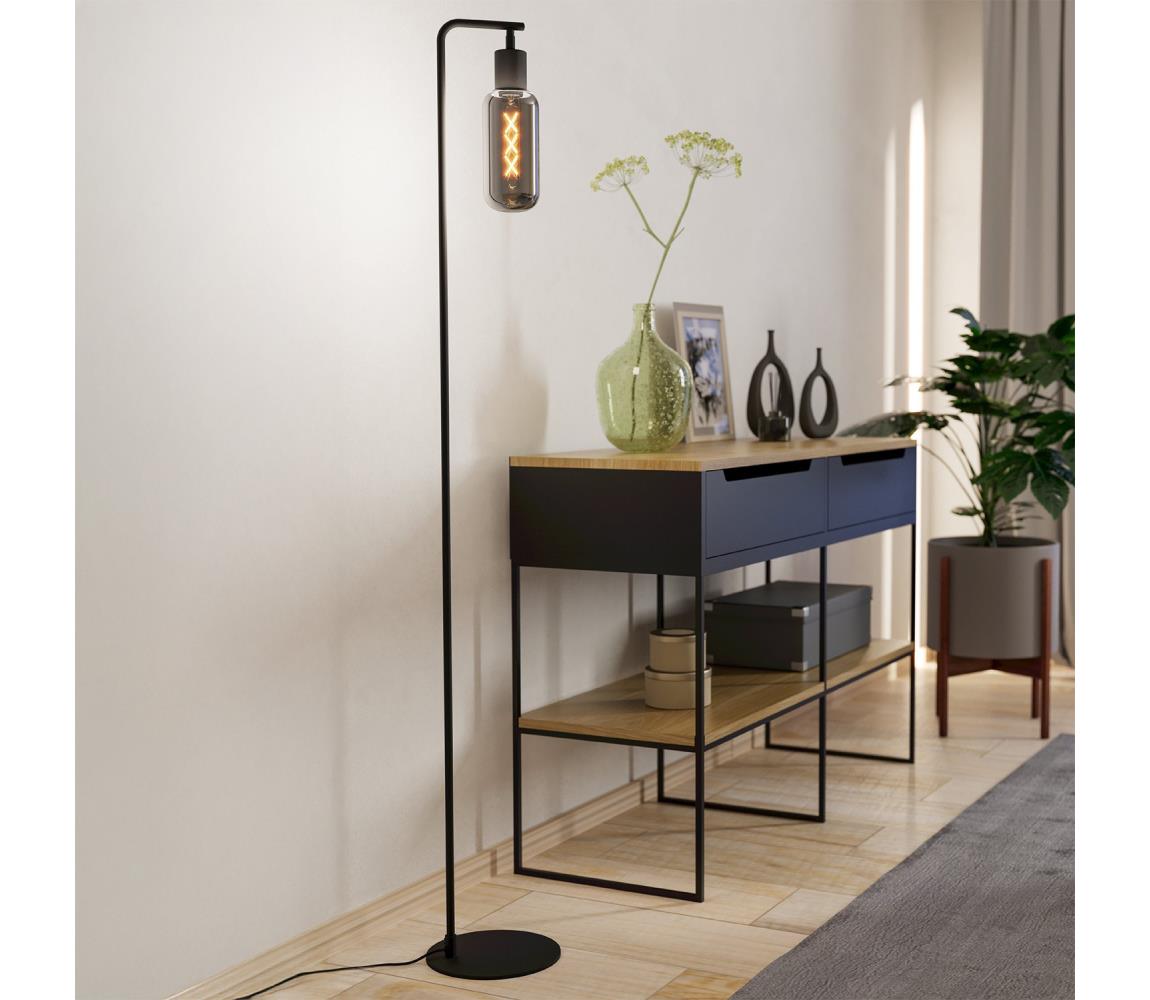 Eglo 901008 - Stojací lampa MAIONE 1xE27/4W/230V černá/kouřová 901008