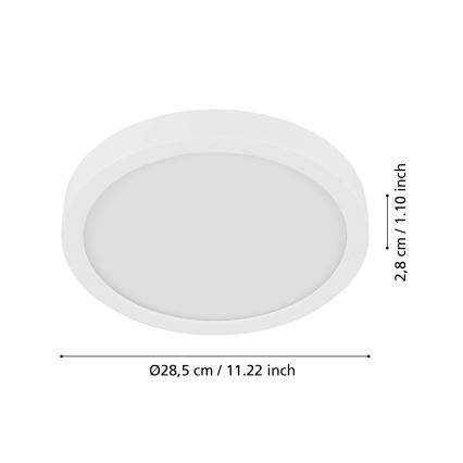 Eglo - LED Stropní svítidlo se senzorem FUEVA LED/17W/230V 3000K ø 28,5 cm