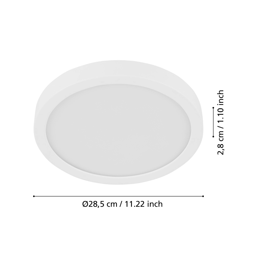 Eglo - LED Stropní svítidlo se senzorem FUEVA LED/17W/230V 3000K ø 28,5 cm