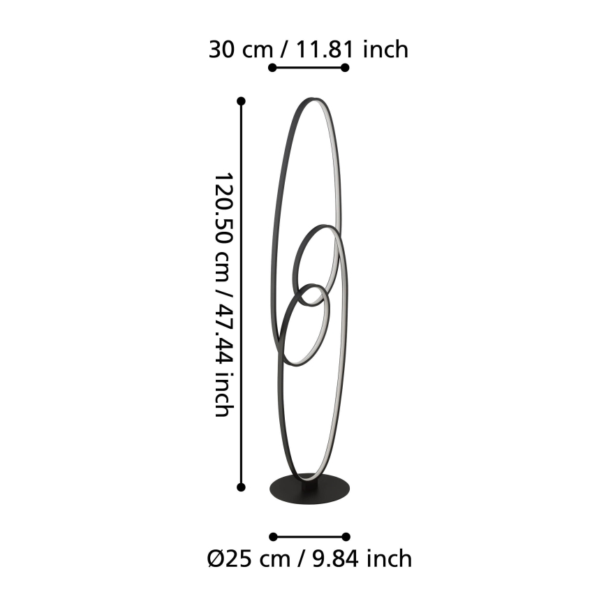 Eglo - LED Stojací lampa LED/38W/230V 3000K černá