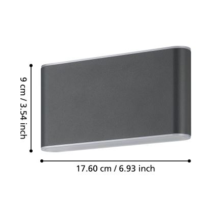 Eglo - LED Venkovní nástěnné svítidlo 2xLED/5,8W/230V 3000/4000/6500K IP65