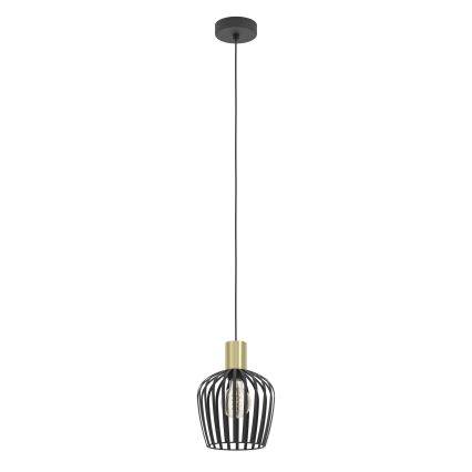 Eglo - Lustr na lanku 1xE27/40W/230V černá/zlatá