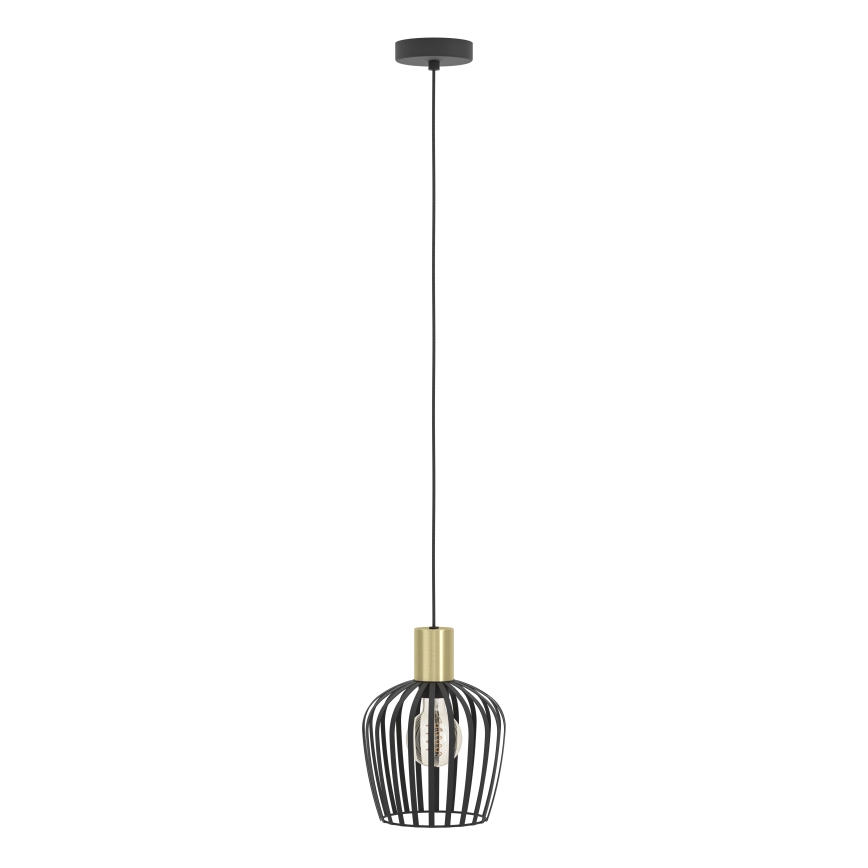 Eglo - Lustr na lanku 1xE27/40W/230V černá/zlatá