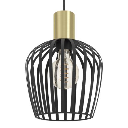 Eglo - Lustr na lanku 1xE27/40W/230V černá/zlatá