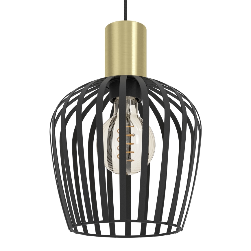 Eglo - Lustr na lanku 1xE27/40W/230V černá/zlatá