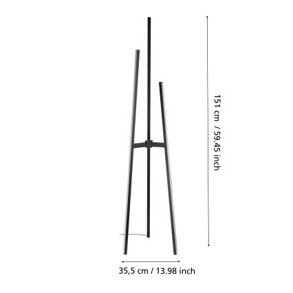 Eglo - LED Stojací lampa LED/30W/230V černá