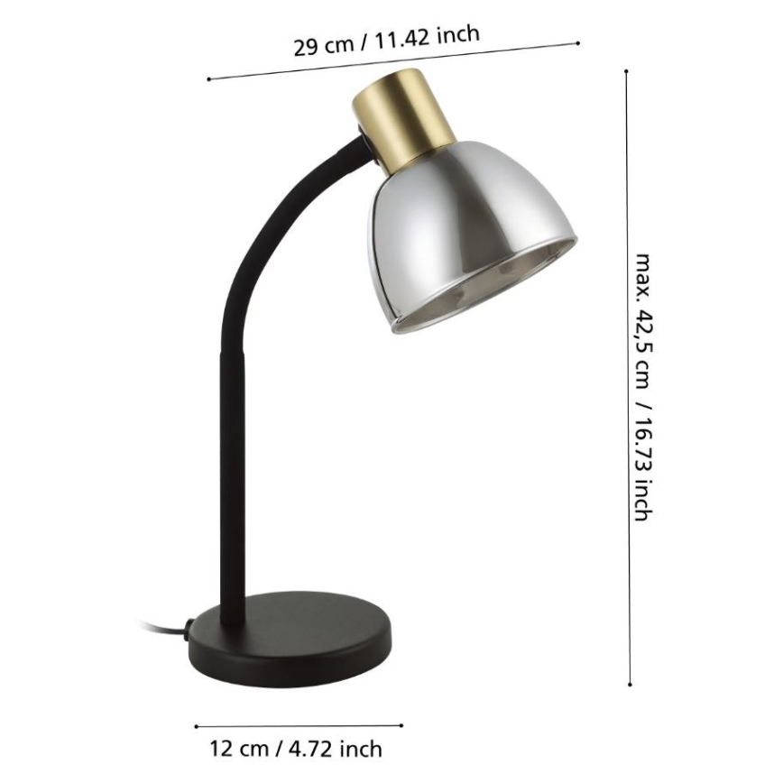 Eglo - Stolní lampa 1xE14/25W/230V zlatá/černá