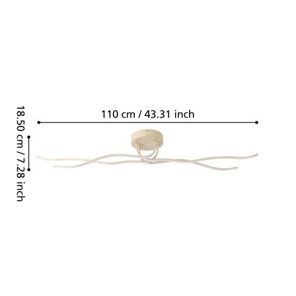 Eglo - LED Stropní svítidlo LED/37W/230V hnědá