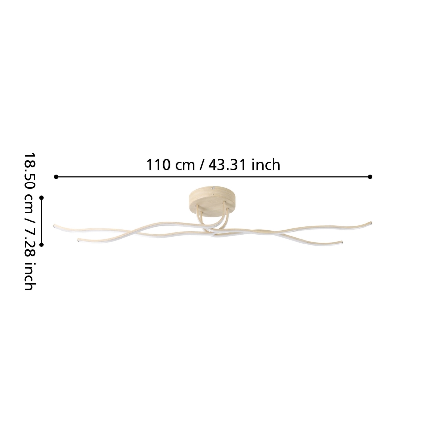 Eglo - LED Stropní svítidlo LED/37W/230V hnědá