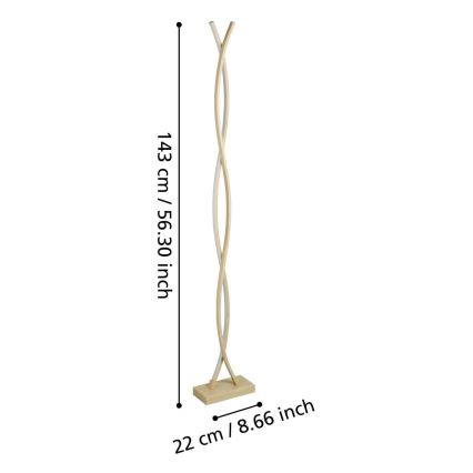Eglo - LED Stojací lampa LED/36W/230V zlatá