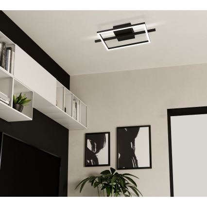Eglo - LED RGBW Stmívatelné stropní svítidlo LED/17W/230V 2700-6500K černá + dálkové ovládání