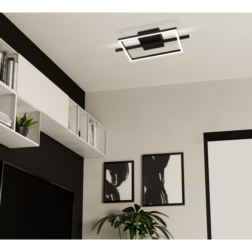 Eglo - LED RGBW Stmívatelné stropní svítidlo LED/17W/230V 2700-6500K černá + dálkové ovládání