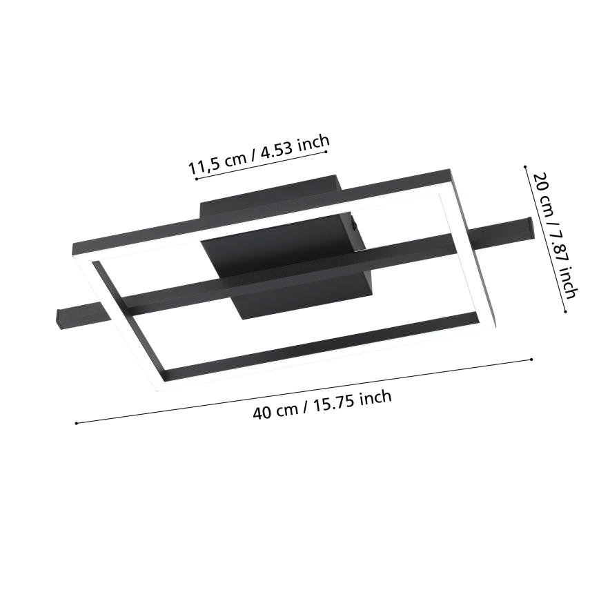 Eglo - LED RGBW Stmívatelné stropní svítidlo LED/17W/230V 2700-6500K černá + dálkové ovládání