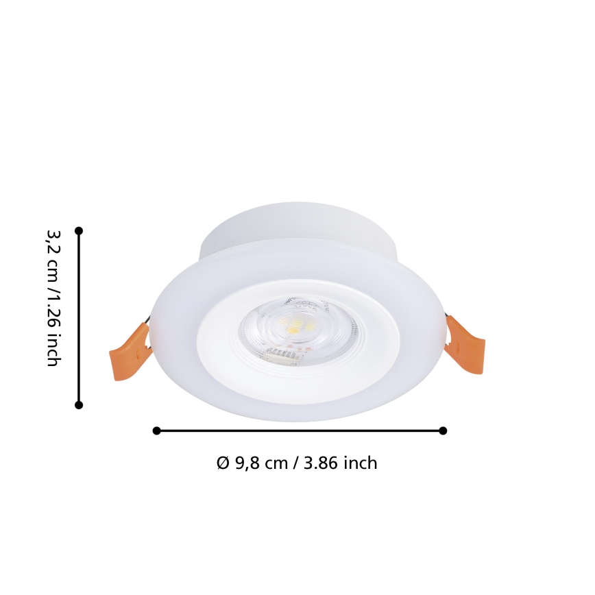 Eglo - SADA 3xLED RGBW Stmívatelné koupelnové podhledové svítidlo 3xLED/3,8W/230V 2700-6500K IP44 + dálkové ovládání