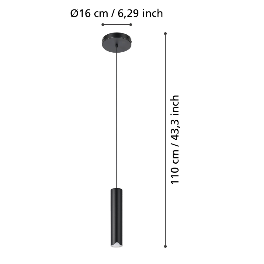 Eglo - LED RGBW Stmívatelný lustr na lanku LED/3,7W/230V 2700-6500K černá