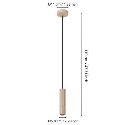 Eglo - LED Lustr na lanku 1xGU10/5W/230V 3000K béžová