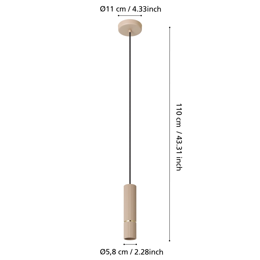 Eglo - LED Lustr na lanku 1xGU10/5W/230V 3000K béžová