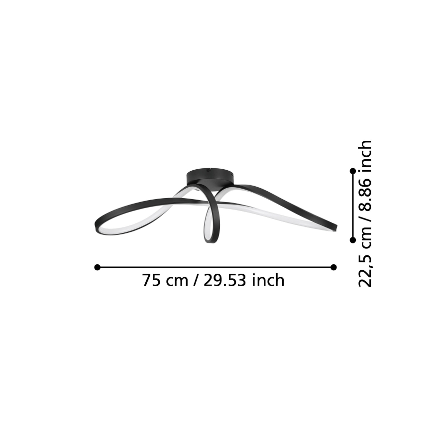 Eglo - LED RGBW Stmívatelné stropní svítidlo LED/22W/230V 2700-6500K černá