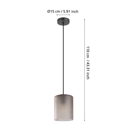 Eglo - Lustr na lanku 1xE27/40W/230V šedá