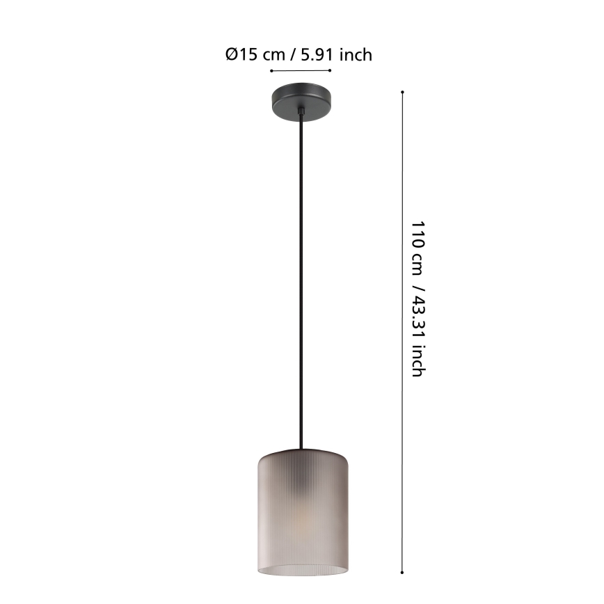 Eglo - Lustr na lanku 1xE27/40W/230V šedá