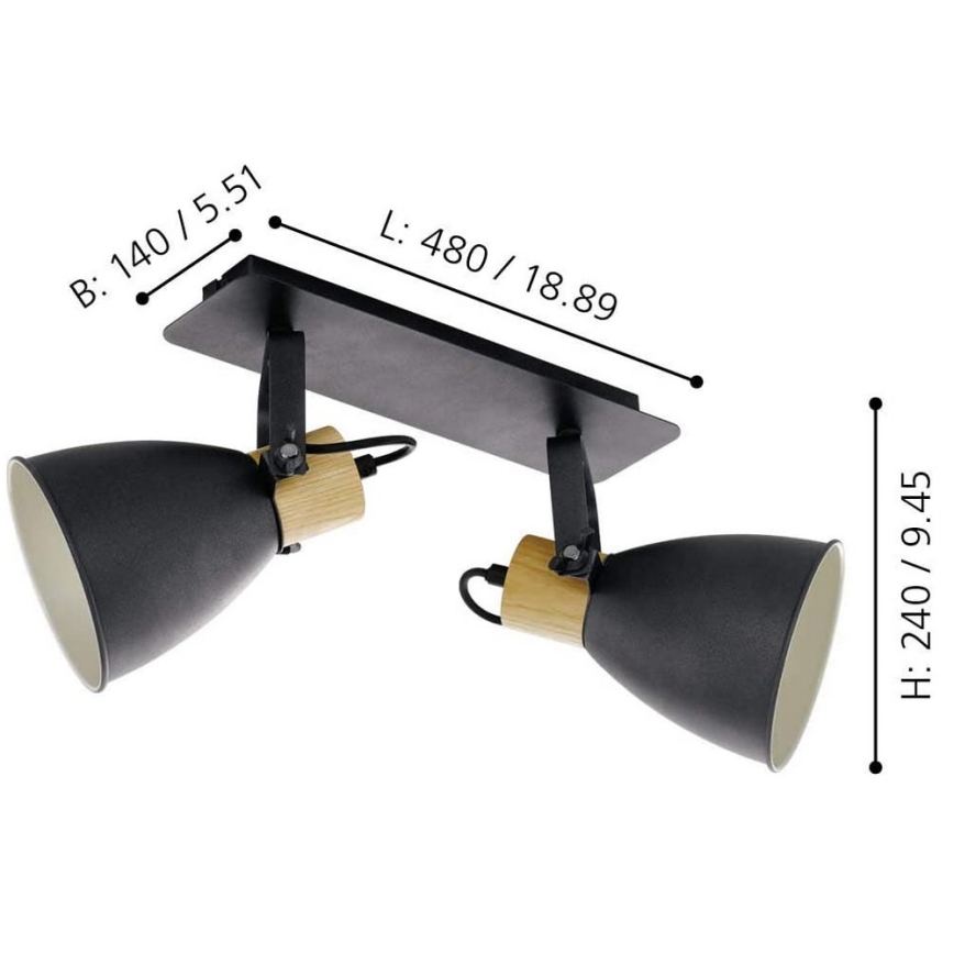 Eglo - Bodové svítidlo 2xE27/40W/230V - FSC certifikováno