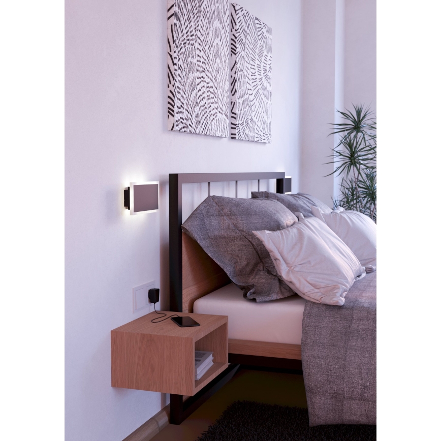 Eglo - LED Nástěnné svítidlo LED/12W/230V 3000K 12x23 cm černá
