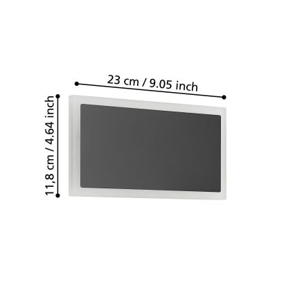 Eglo - LED Nástěnné svítidlo LED/12W/230V 3000K 12x23 cm černá