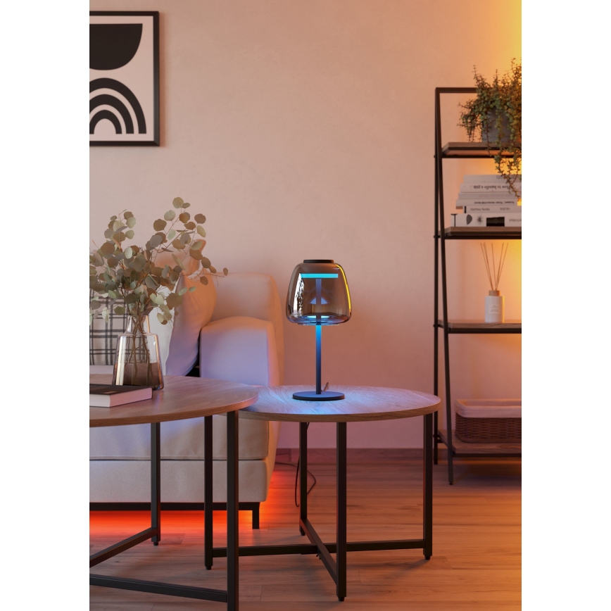 Eglo - LED RGBW Stmívatelná stolní lampa LED/7,7W/230V 2700-6500K kouřová