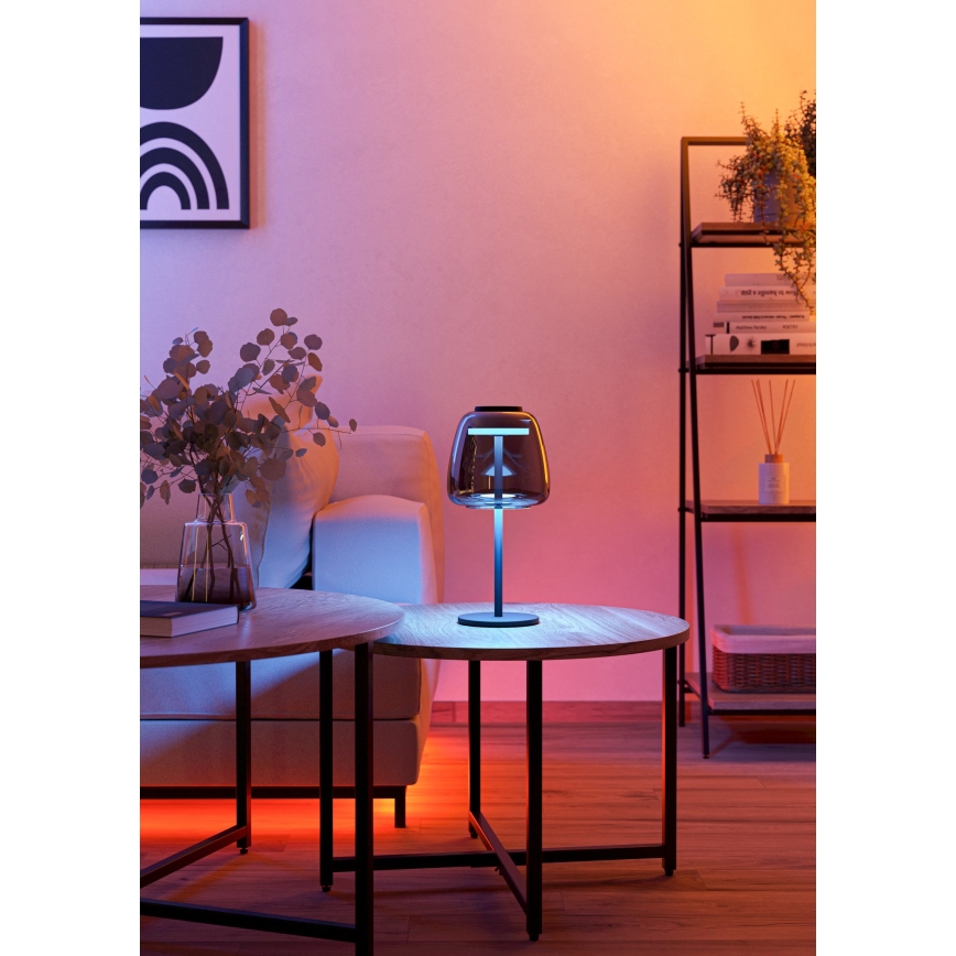 Eglo - LED RGBW Stmívatelná stolní lampa LED/7,7W/230V 2700-6500K kouřová