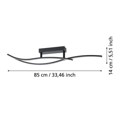 Eglo - LED Stropní svítidlo LED/12W/230V 4000K černá