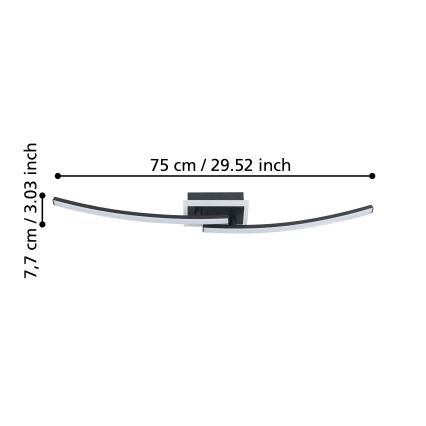 Eglo - LED Stropní svítidlo LED/12W/230V 4000K černá