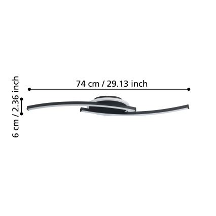 Eglo - LED Stropní svítidlo LED/12W/230V 4000K černá