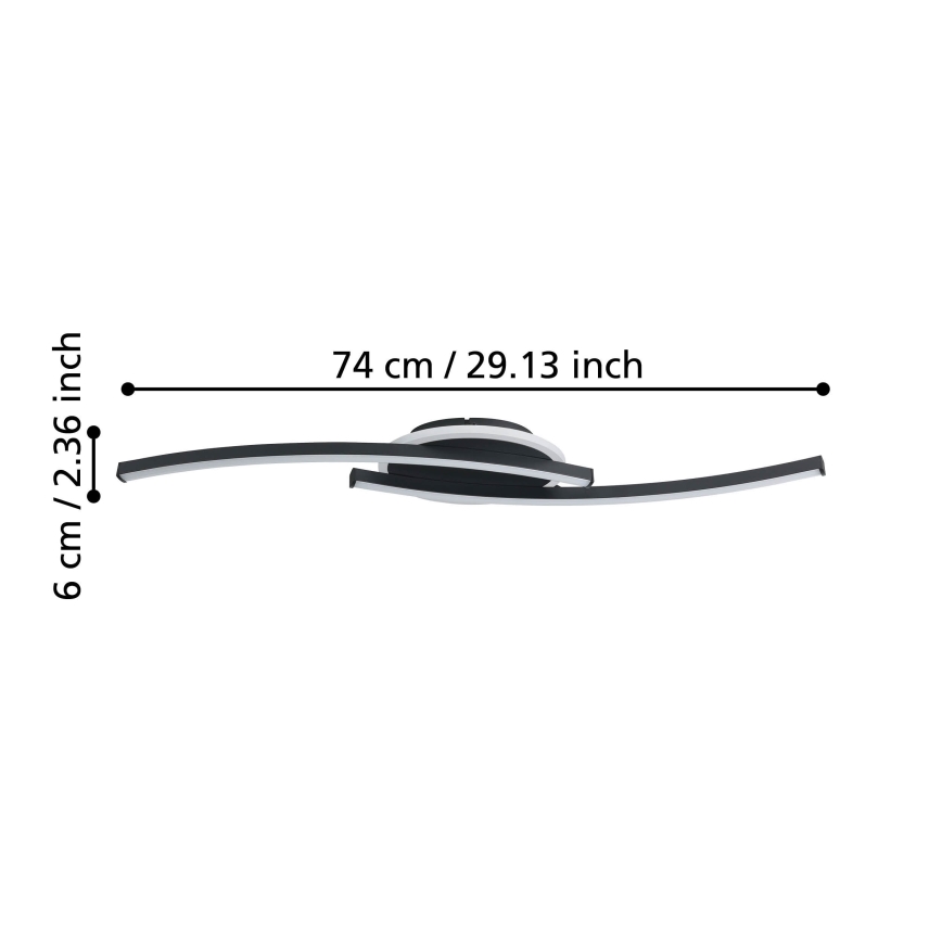 Eglo - LED Stropní svítidlo LED/12W/230V 4000K černá
