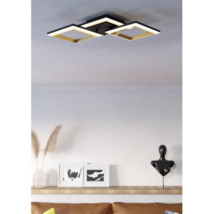 Eglo - LED Stmívatelné stropní svítidlo LED/20W/230V 4000K černá/zlatá