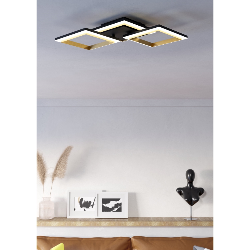 Eglo - LED Stmívatelné stropní svítidlo LED/20W/230V 4000K černá/zlatá