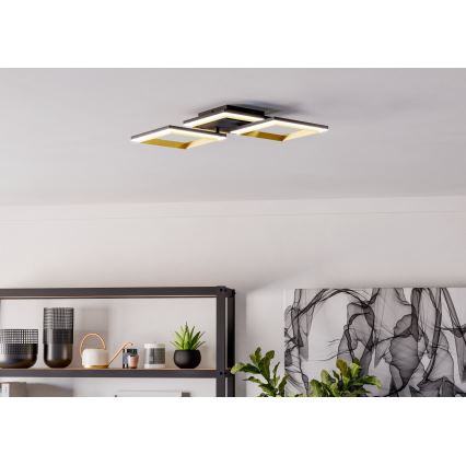 Eglo - LED Stmívatelné stropní svítidlo LED/20W/230V 4000K černá/zlatá