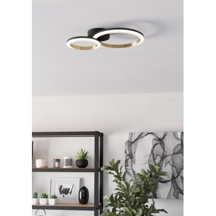 Eglo - LED Stmívatelné stropní svítidlo LED/12W/230V 4000K černá/zlatá