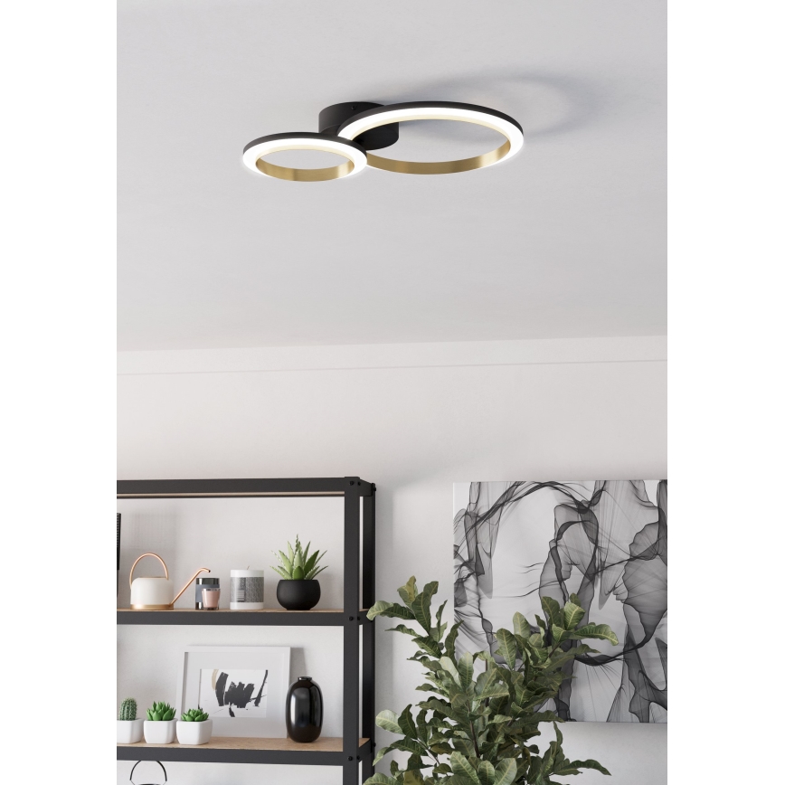 Eglo - LED Stmívatelné stropní svítidlo LED/12W/230V 4000K černá/zlatá