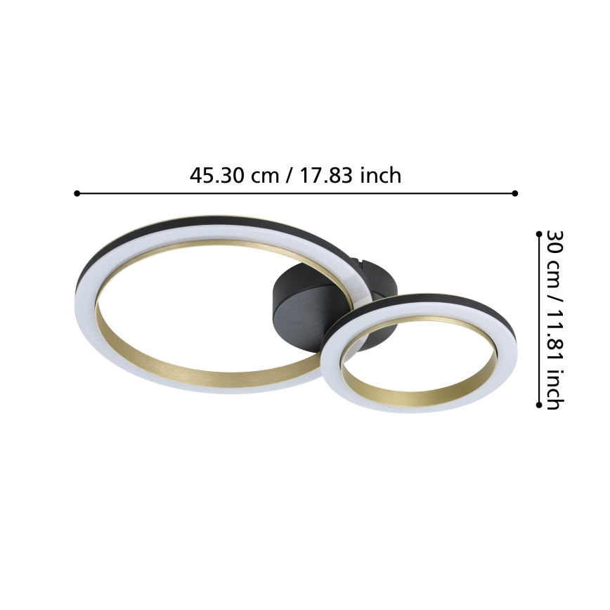 Eglo - LED Stmívatelné stropní svítidlo LED/12W/230V 4000K černá/zlatá