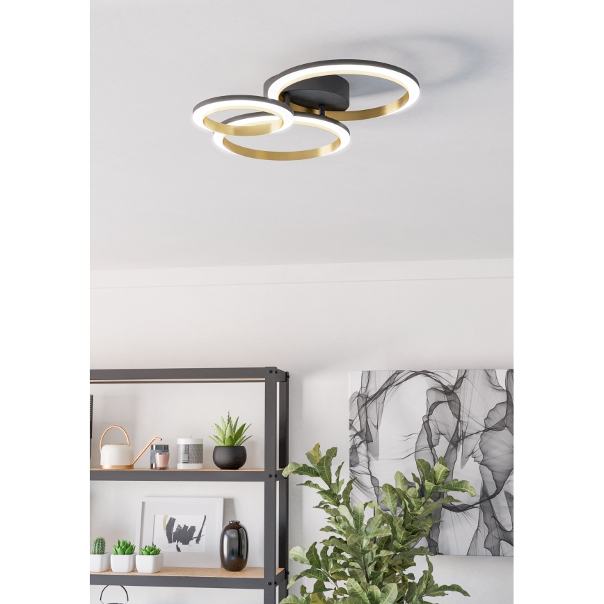 Eglo - LED Stmívatelné stropní svítidlo LED/20W/230V 4000K černá/zlatá