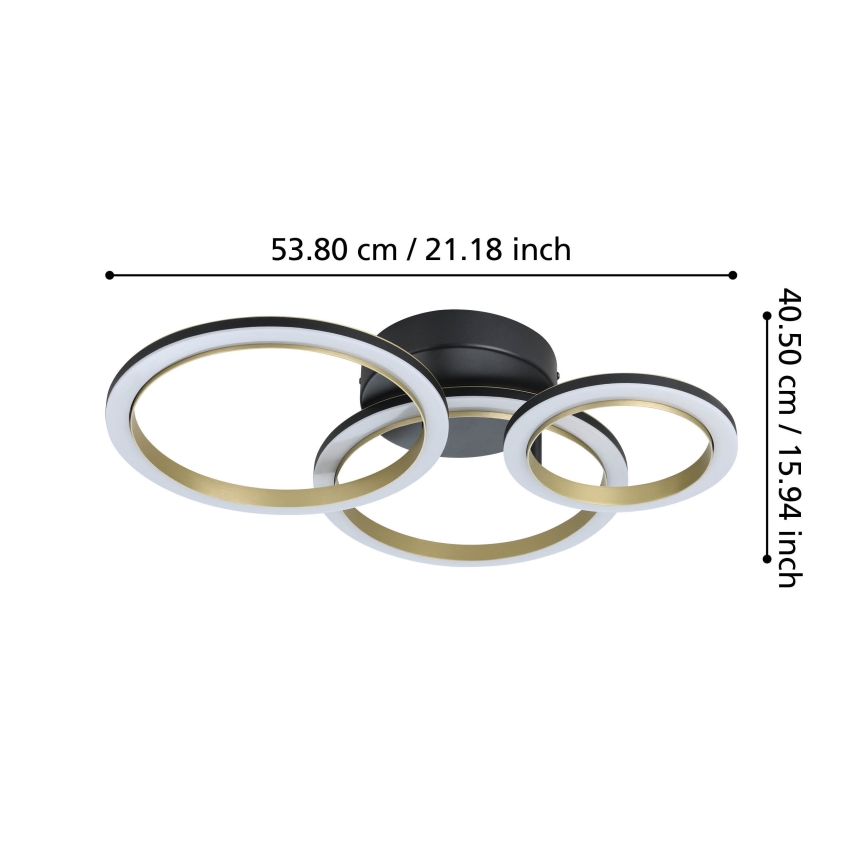 Eglo - LED Stmívatelné stropní svítidlo LED/20W/230V 4000K černá/zlatá