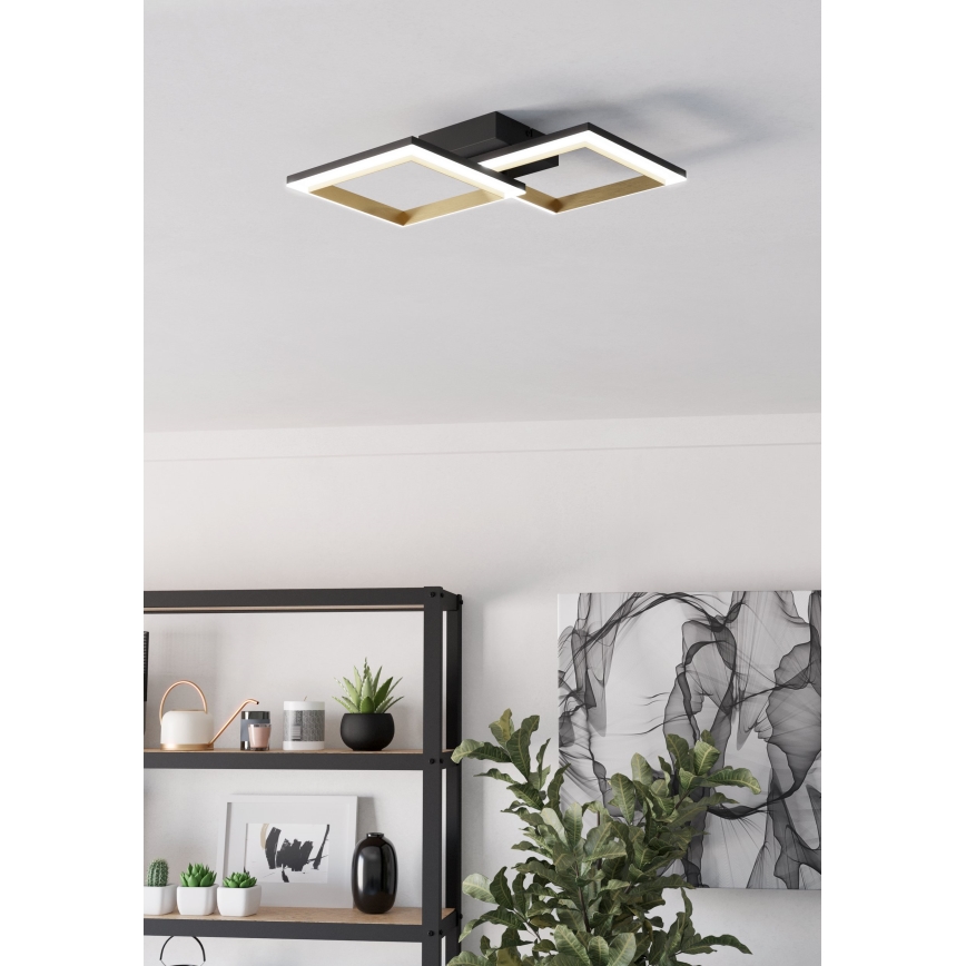 Eglo - LED Stmívatelné stropní svítidlo LED/18,4W/230V 4000K černá/zlatá