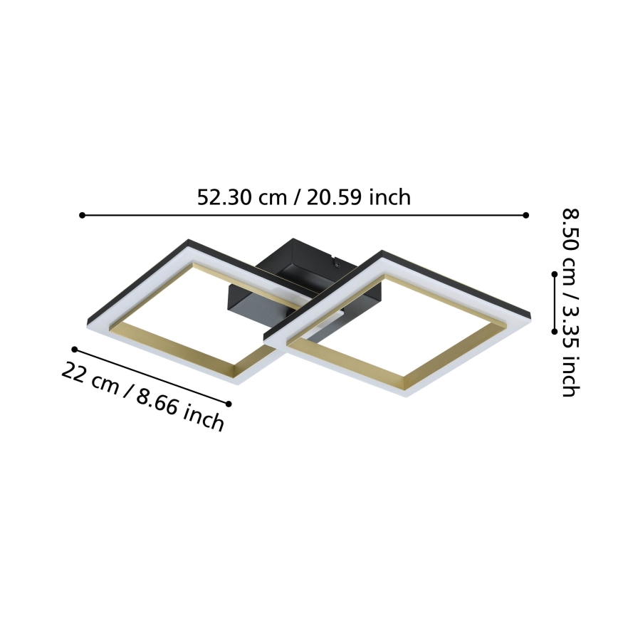 Eglo - LED Stmívatelné stropní svítidlo LED/18,4W/230V 4000K černá/zlatá