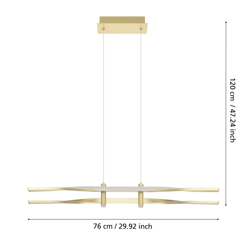 Eglo - LED Lustr na lanku LED/21W/230V zlatá