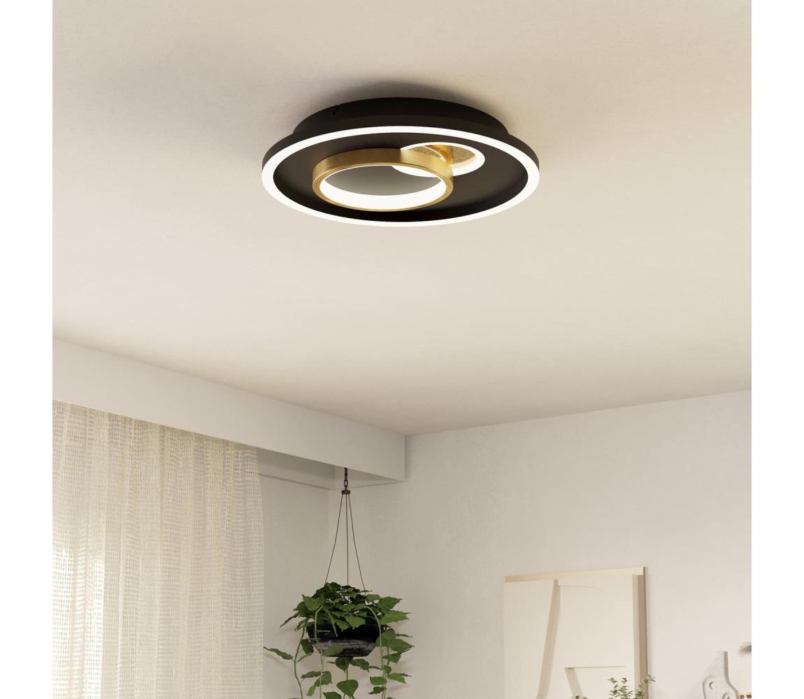 Eglo 901244 - LED Stropní svítidlo TIRIOLO LED/14W/230V+LED/8,5W černá/zlatá 901244